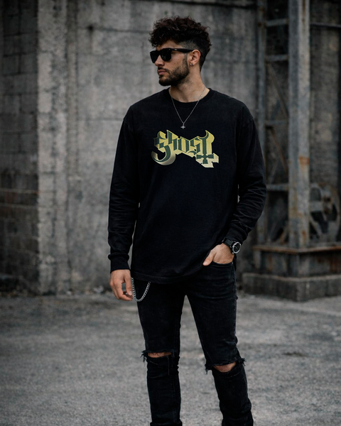 PLAYERA MANGA LARGA GHOST