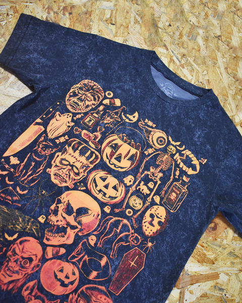 PLAYERA CALABAZA Y CALAVERA